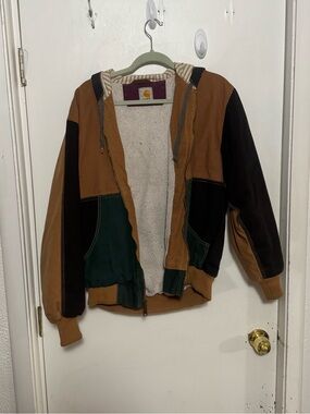 Carhartt Patchwork Hooded Jacket Multi Color Workwear